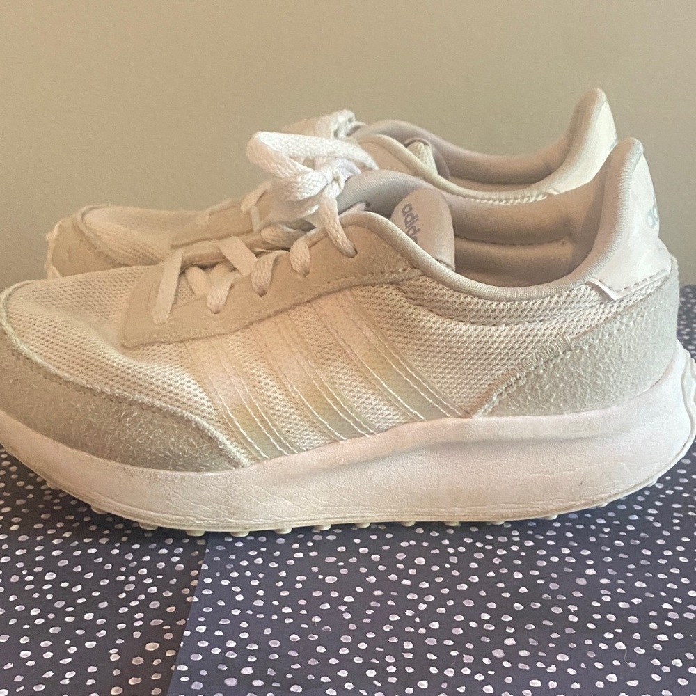 Adidas Cream and White Athletic Shoes